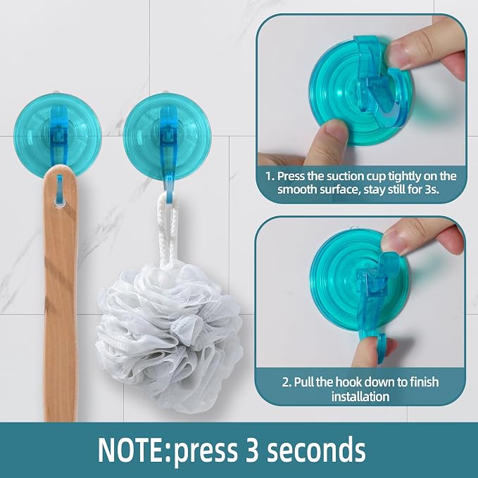 Antimbee Suction Cup Hooks, 10 Pack Clear Shower Suction Hooks, Heavy Duty - Image 4