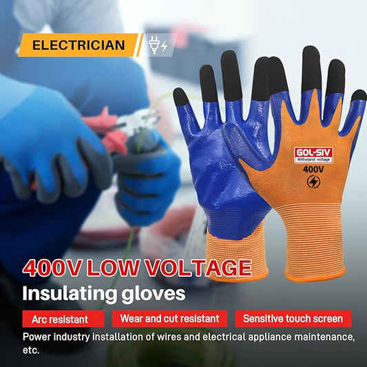 Electrical Gloves For Men - 400V Low Voltage Insulated Electrician Safety Gloves - Image 2