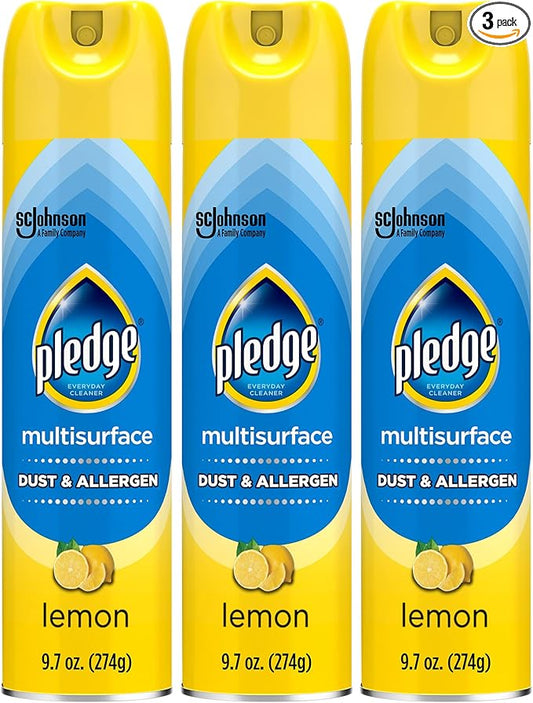 Pledge Dust & Allergen Multisurface Cleaner, Aerosol Spray, Lemon Scent by Pledge