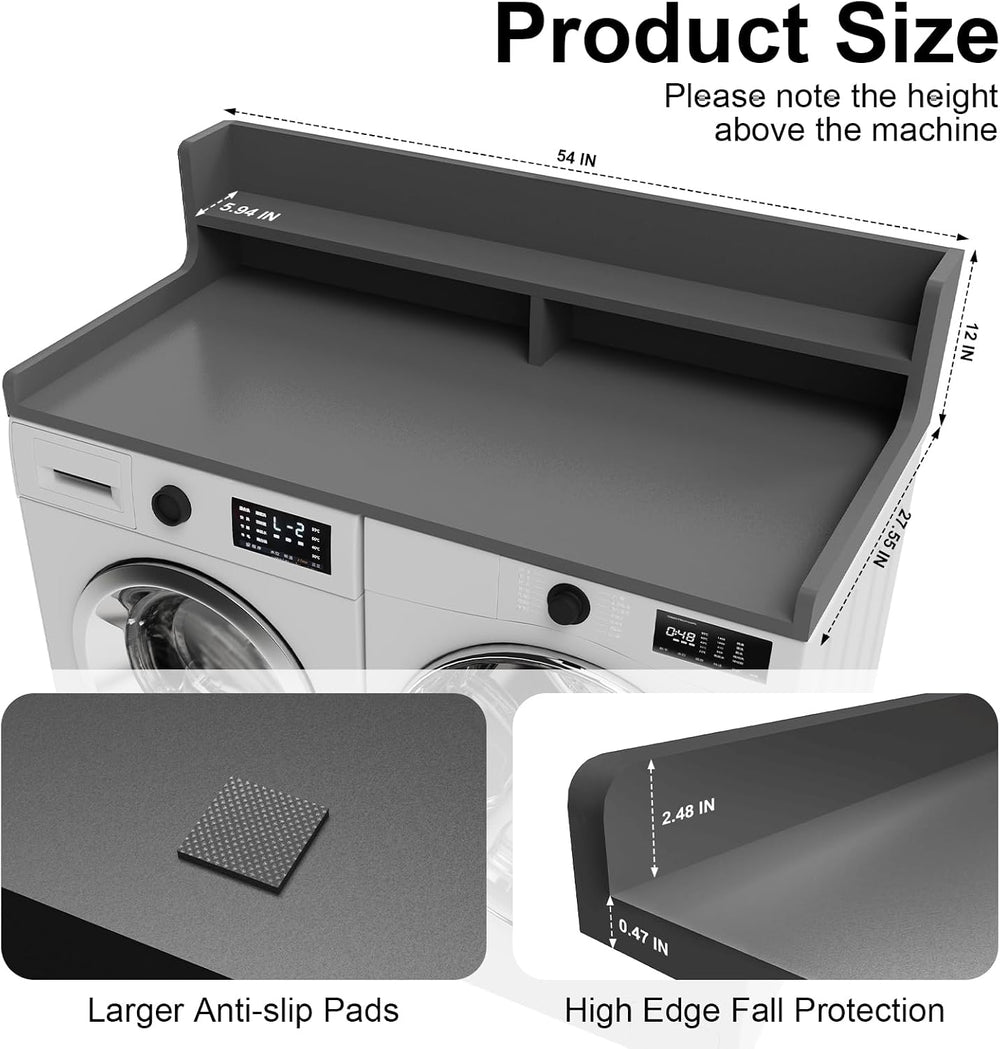 Washer Dryer Countertop, 54" x 27.55" 2-Tier Washer Dryer Topper wi...