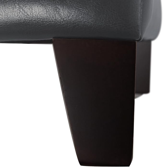 Adeco Bonded Leather Square Tufted Cubic Cube Storage Footstool, - Image 4