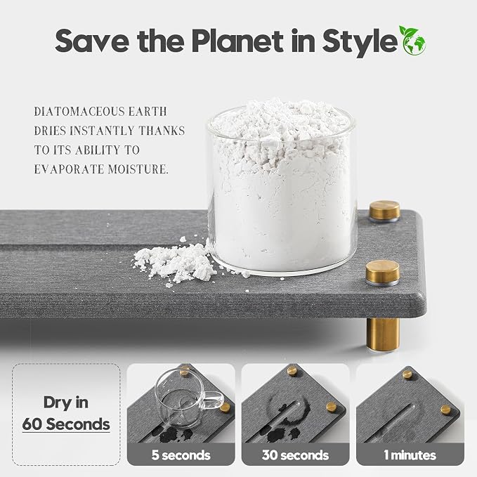 Kitchen Sink Caddy Water Absorbing Stone Drying Tray, Diatomite Bathroom Sink - Image 4