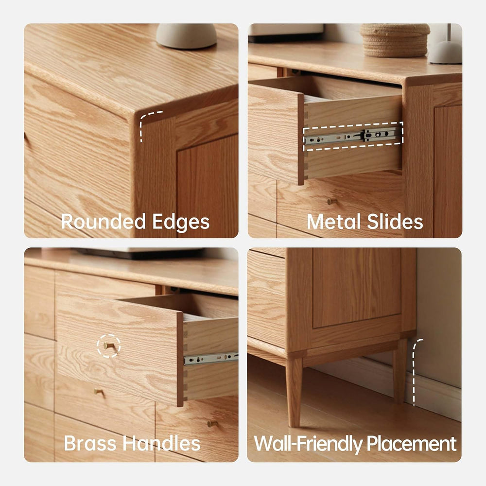 Solid Wood Dresser, 5 Drawer Dresser for Bedroom, Solid Wood Storage Organize...