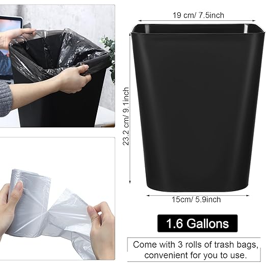 Eccliy 6 Pack Plastic Trash Can - Image 2