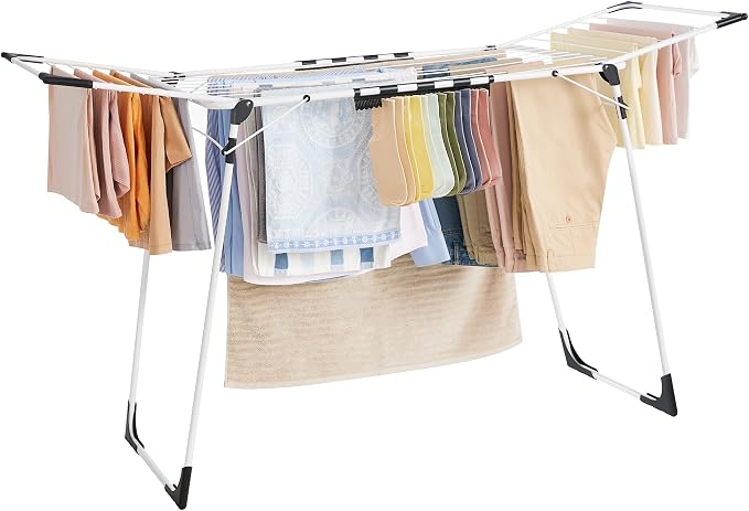 SONGMICS Clothes Drying Rack Foldable, Gullwing Laundry Drying Rack, by SONGMICSbySONGMICSHOME