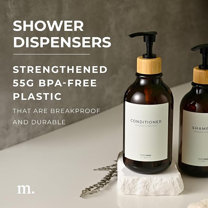 MaisoNovo Refillable Shampoo and Conditioner Bottles | 16.9 fl oz Set of 3 - Image 2