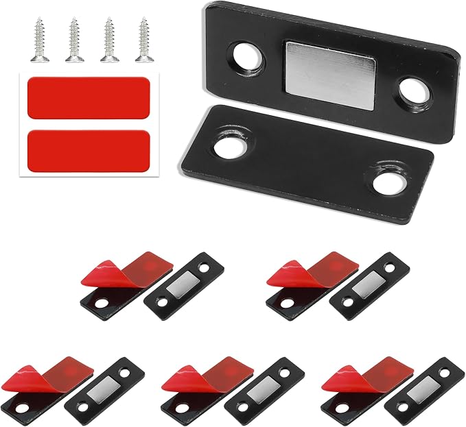 Cabinet Magnetic Catch, 6 Pack Black Ultra Thin Magnetic Cabinet Door Catch by Redunest