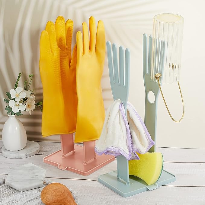 Nuenen 2 Pieces Kitchen Glove Holder Glove Drying Rack Dryer Plastic Mitten - Image 4