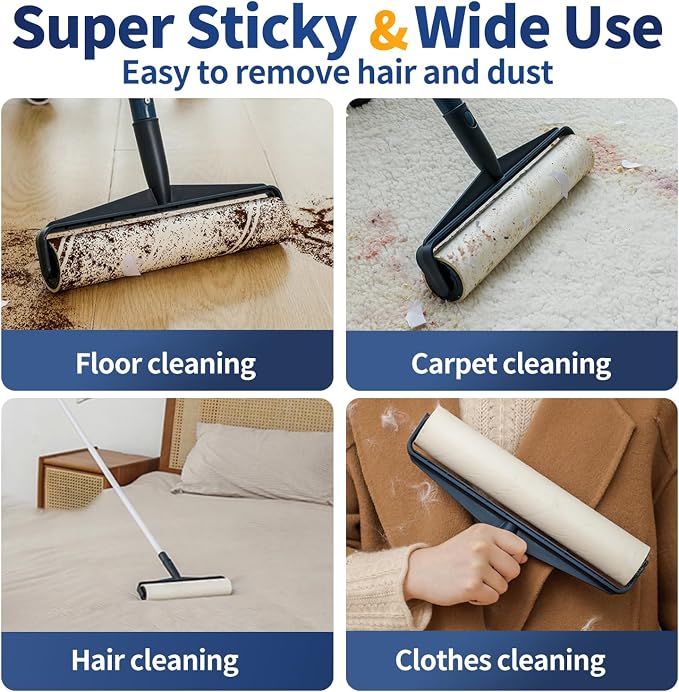 Floor Lint Rollers for Pet Hair Extra Sticky Mop，9.84in - Image 5