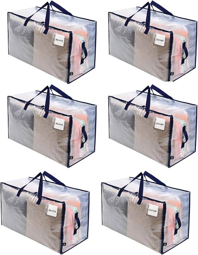 VENO 6 Pack Moving and Storage Bags, Heavy Duty, Alternative to Moving Boxes by Veno