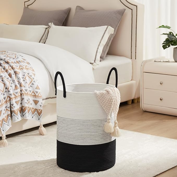 Fiona's magic Cotton Rope Laundry Hamper, Tall Woven Laundry Basket Storage - Image 8