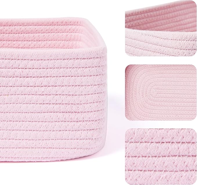 Small Storage Baskets for Organizing | Closet Organizer Bins | Shelf Toy Basket - Image 2