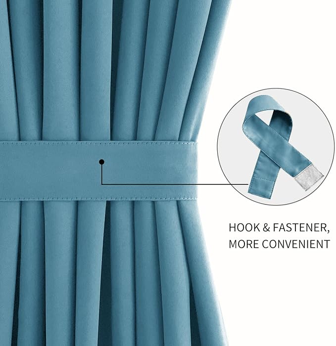 DWCN French Door Curtains – Rod Pocket Thermal Blackout Curtain - Image 2