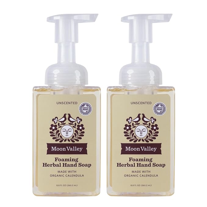 Moon Valley Herbal Foaming Hand Soap, Unscented Two Pack, Recyclable Bottle by MoonValleyOrganics