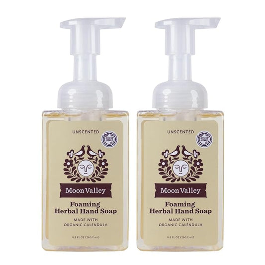 Moon Valley Herbal Foaming Hand Soap, Unscented Two Pack, Recyclable Bottle by MoonValleyOrganics