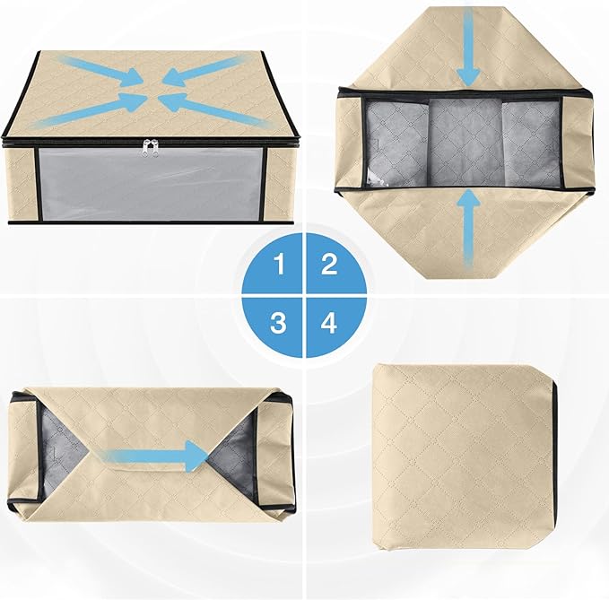 HomeHacks Storage 8-Pack Clothes Organizer Storage Bags Foldable Storage Box - Image 3