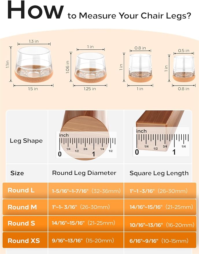 24-Pack Silicone Chair Leg Floor Protectors - Image 2