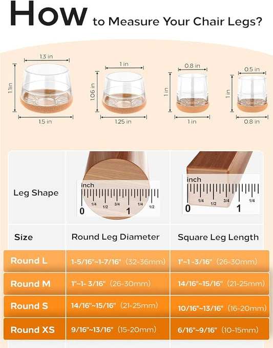 24-Pack Silicone Chair Leg Floor Protectors - Image 2