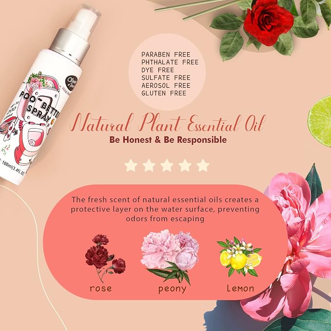Clean-n-Fresh Toilet Spray, Wild Peony Scent, Bathroom Odor Eliminator & Air - Image 2