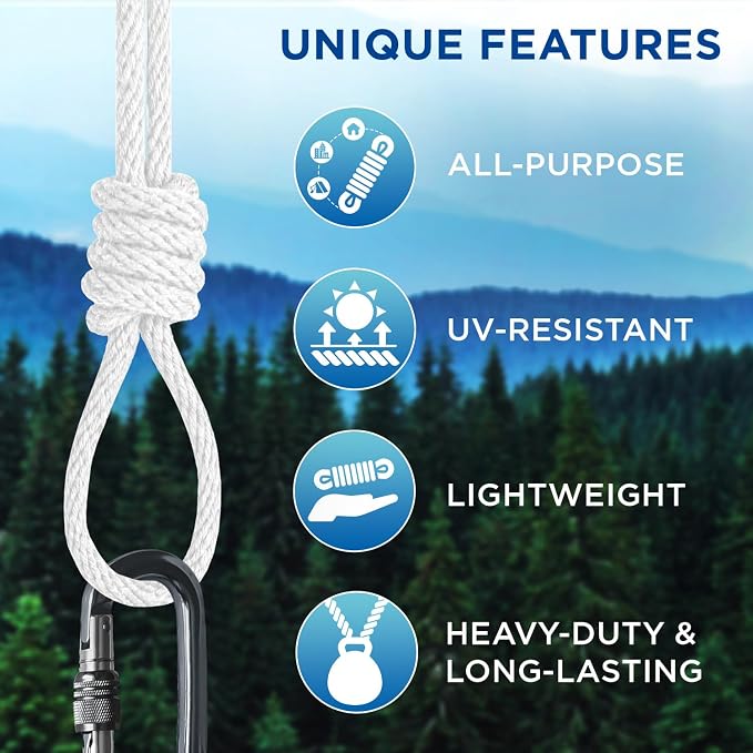 TECEUM Cotton Rope 3/16” – 100 FT – Strong All-Purpose Braided Rope – Natural - Image 4