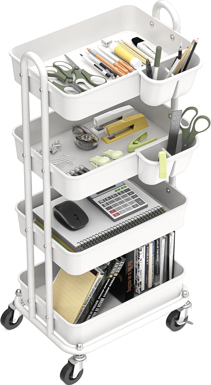 Simple Houseware 4-Tier Multifunctional Rolling Utility Cart - Image 2