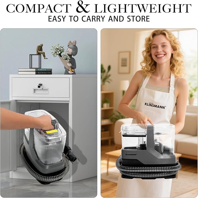 Portable Carpet and Upholstery Cleaner Machine, Deep Cleaning Carpet Shampooer - Image 2