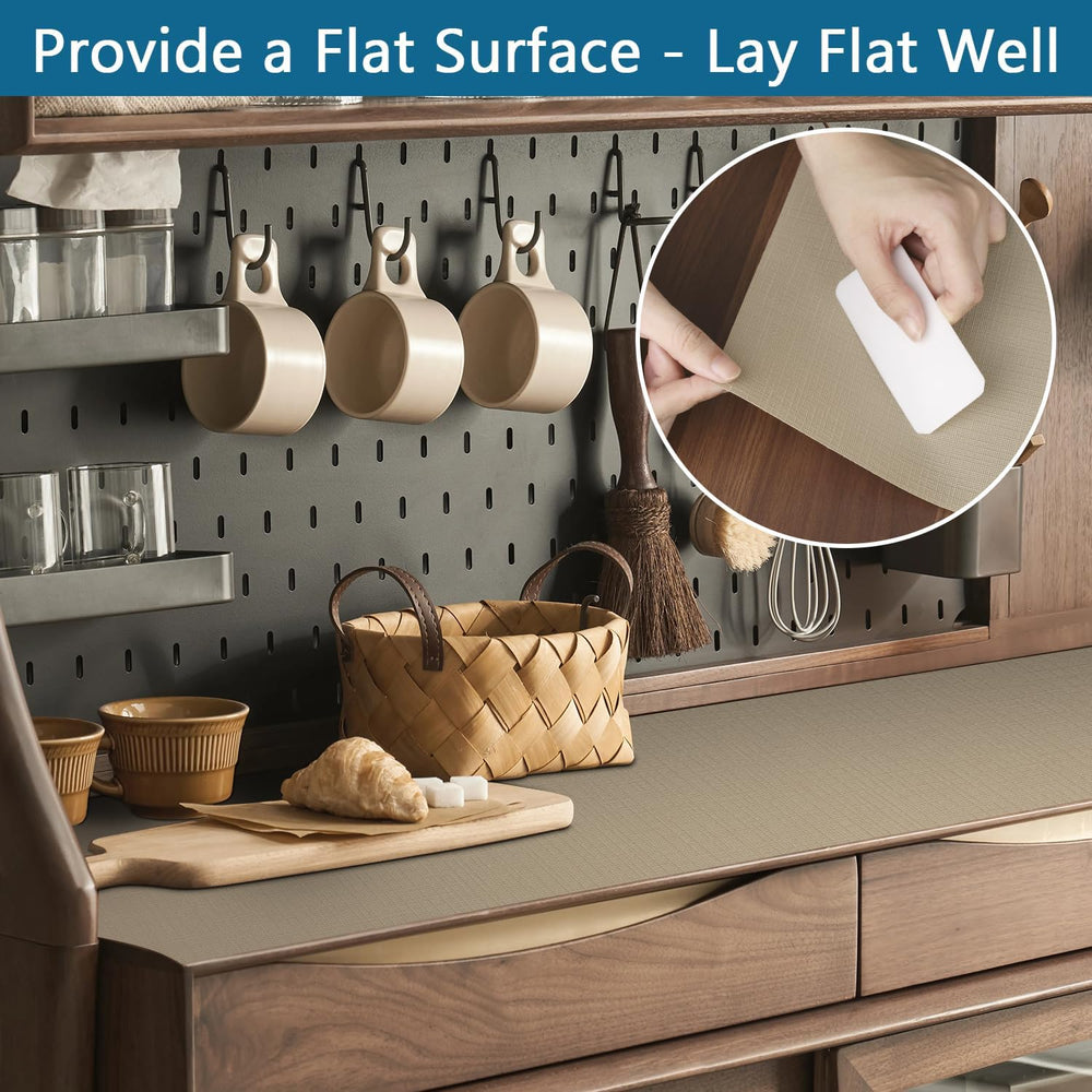 Self Adhesive Shelf Liner, 23.6" x 236.2" Peel and Stick Drawer Lin...