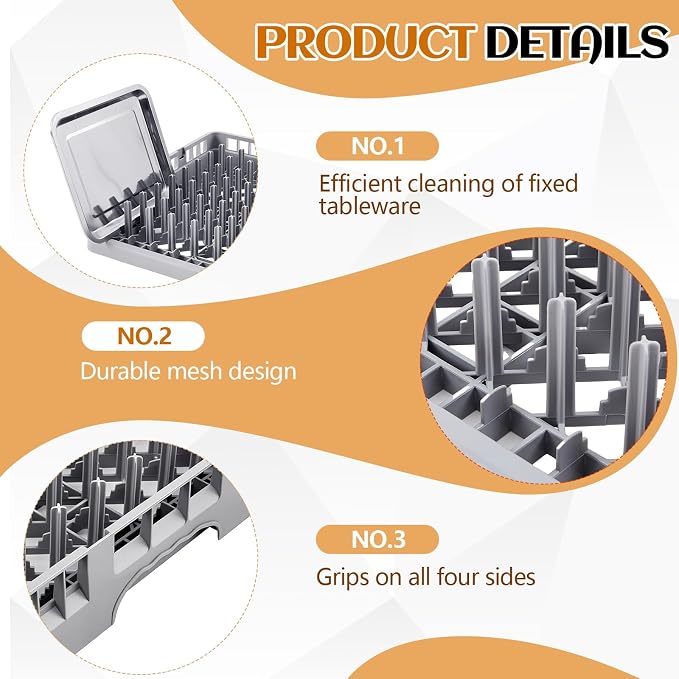 Commercial Dishwasher Tray Rack Polypropylene Full Size Flatware Rack - Image 3