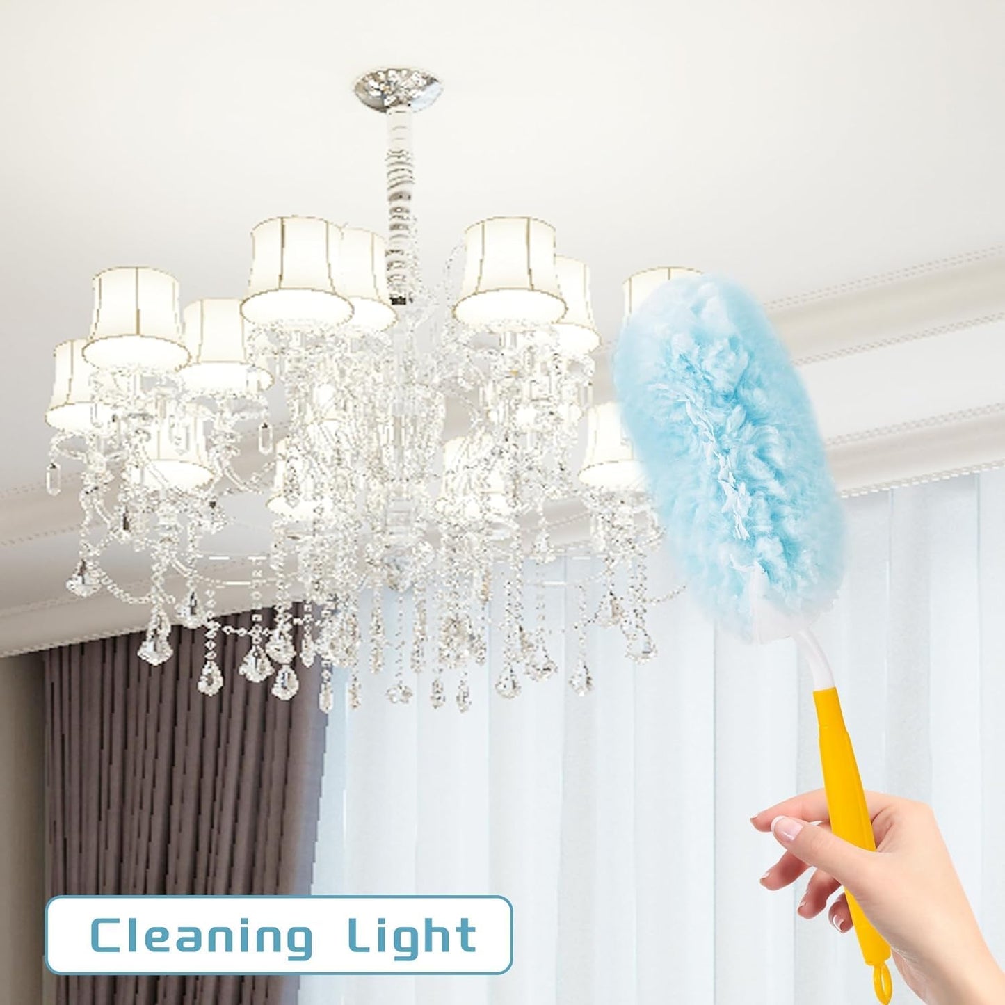 40 Count Duster Refills for Swiffer Duster Handle,360° Heavy Duty Duster Refills, Disposable Microfiber Duster for Dusting Furniture, Blinds, Ceiling Fans, Walls, (40 Count Refills& 2 Handle)