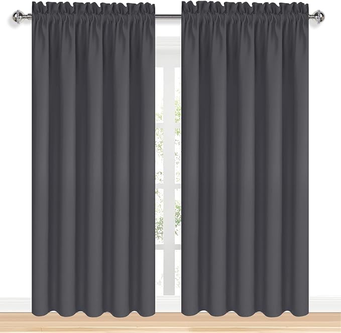 DWCN Bedroom Blackout Curtains 70 x 84 Inches Length 2 Panels Set, Solid - Image 9