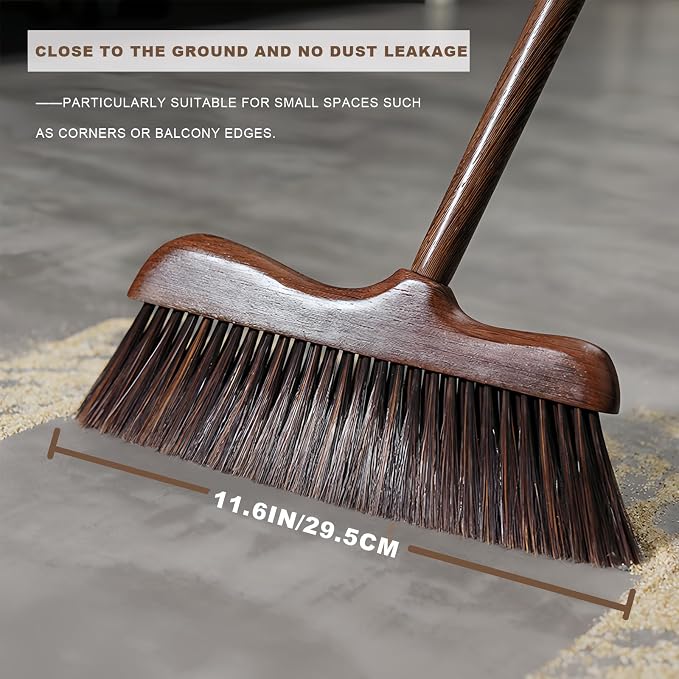 Wood Angle Broom – 44.8” Wooden Handle Compact Brooms - Image 4