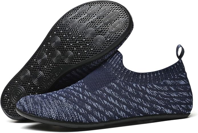 QZKDM Lightweight Slip on Grip Indoor House Slippers Barefoot Non Slip Home - Image 3
