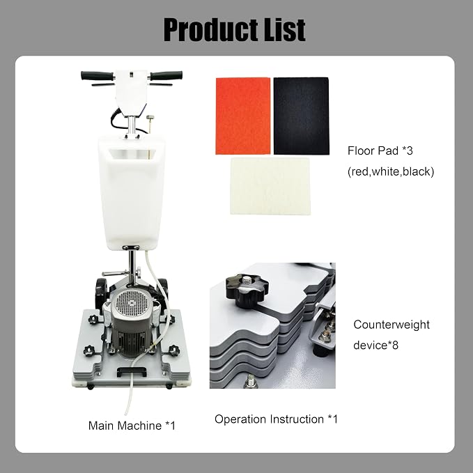 Floor Grinding Scrubber Buffer Polisher Machine Square Chassis Clean Polish Wax - Image 7