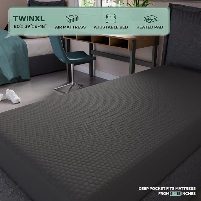 OhGeni 100% Waterproof Mattress Protector, Twin XL-Gray Size Mattress Pad - Image 4