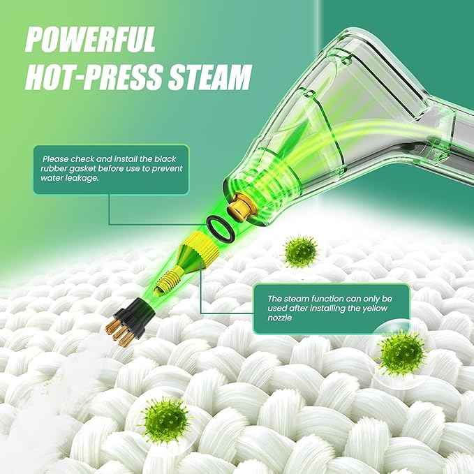 2500W Steam Cleaner for Home Use, 6-level Speed Adjustable Handle, 1.2L - Image 4