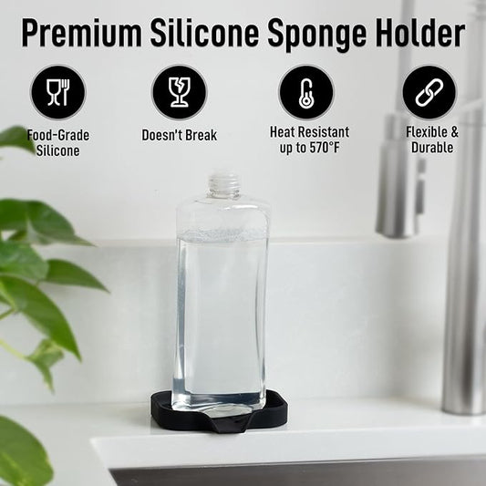 Zulay Kitchen Small Silicone Sponge Holder – Space-Saving Sink Organizer Tray - Image 2