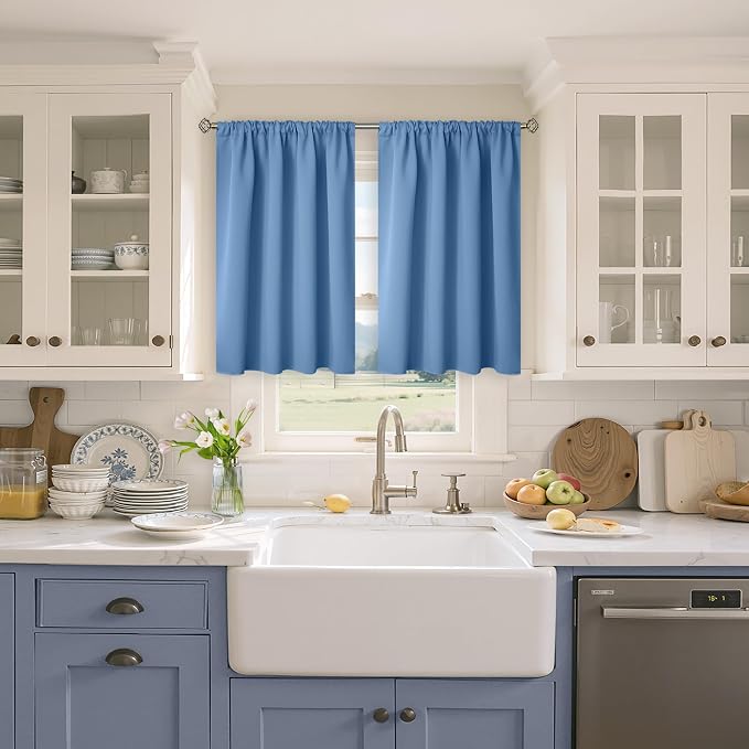 BGment Denim Blue Blackout Curtains 36 Inches Long - Image 2