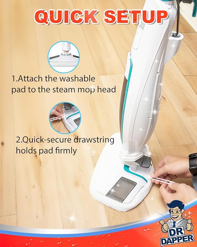 DR DAPPER 2 Pack SMP01 Steam Mop Replacement Pads Compatible - Image 6