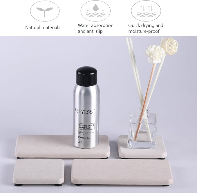 Set of 4 Water Absorbent Diatomite Coasters, Diatomaceous Earth Kitchen Soap - Image 2