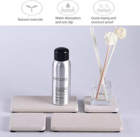 Set of 4 Water Absorbent Diatomite Coasters, Diatomaceous Earth Kitchen Soap - Image 2