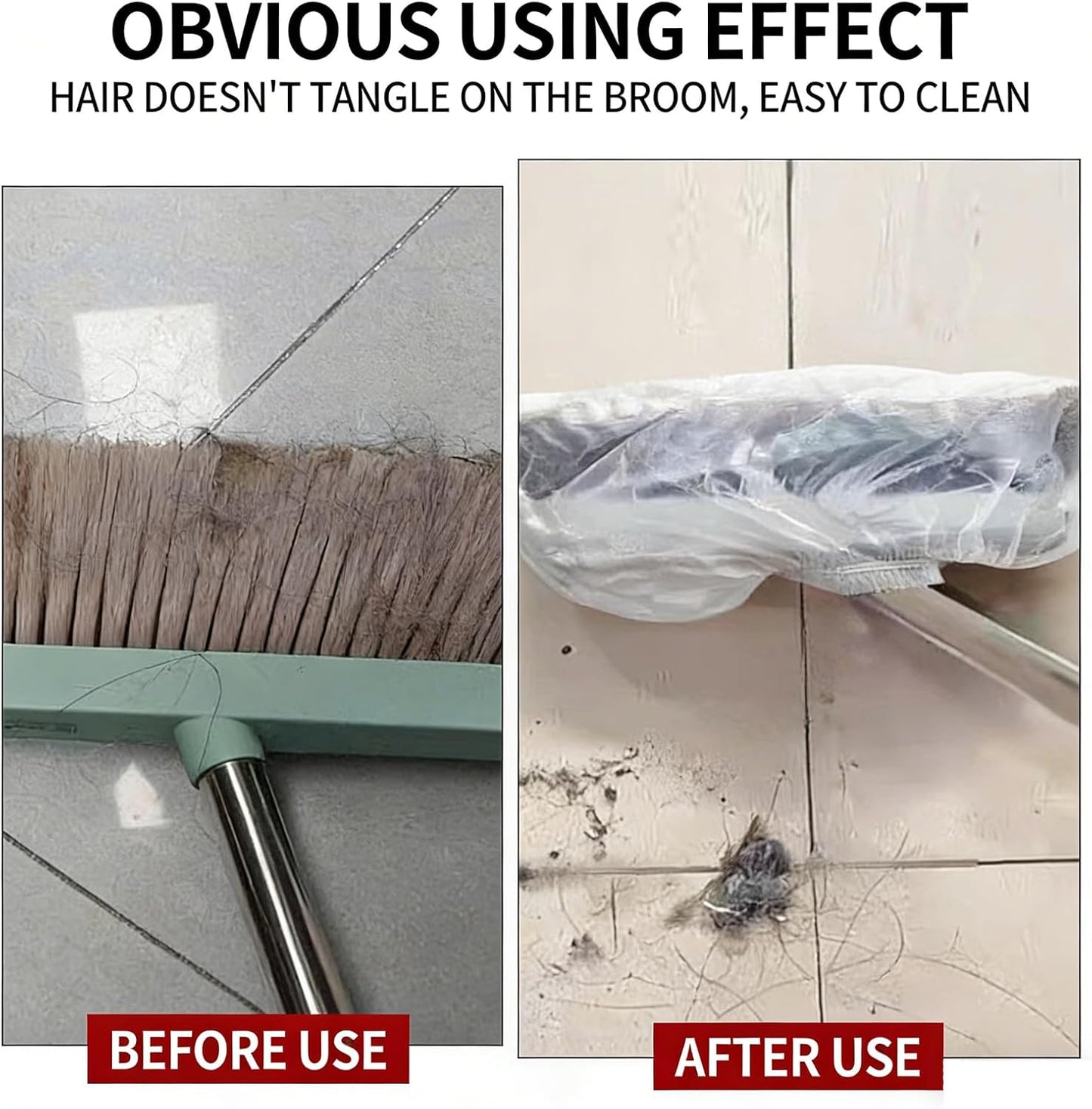 100 Pcs Disposable Elastic Broom Covers, Multi-Purpose Broom Sleeves for Hair and Dust Capture, Ideal for Home Floor Cleaning, Pet Hair Removal and Daily Household Cleaning