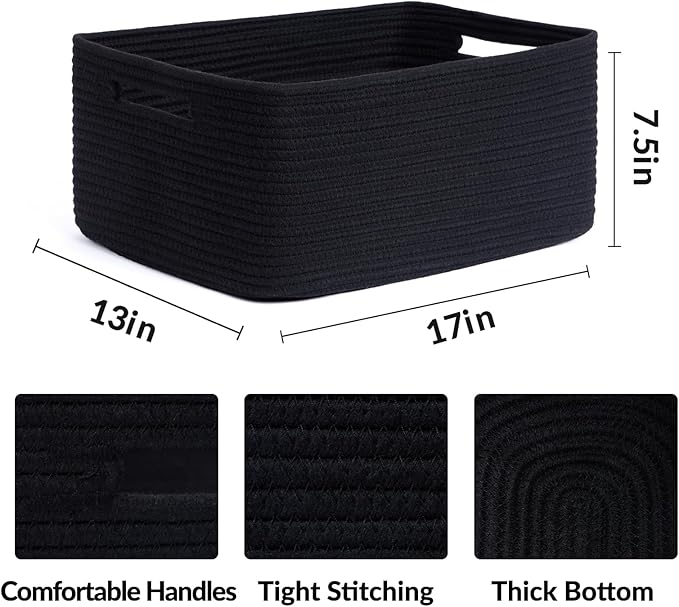 Large Storage Baskets for Organizing, Closet Shelf Baskets for Clothes Blanket - Image 2
