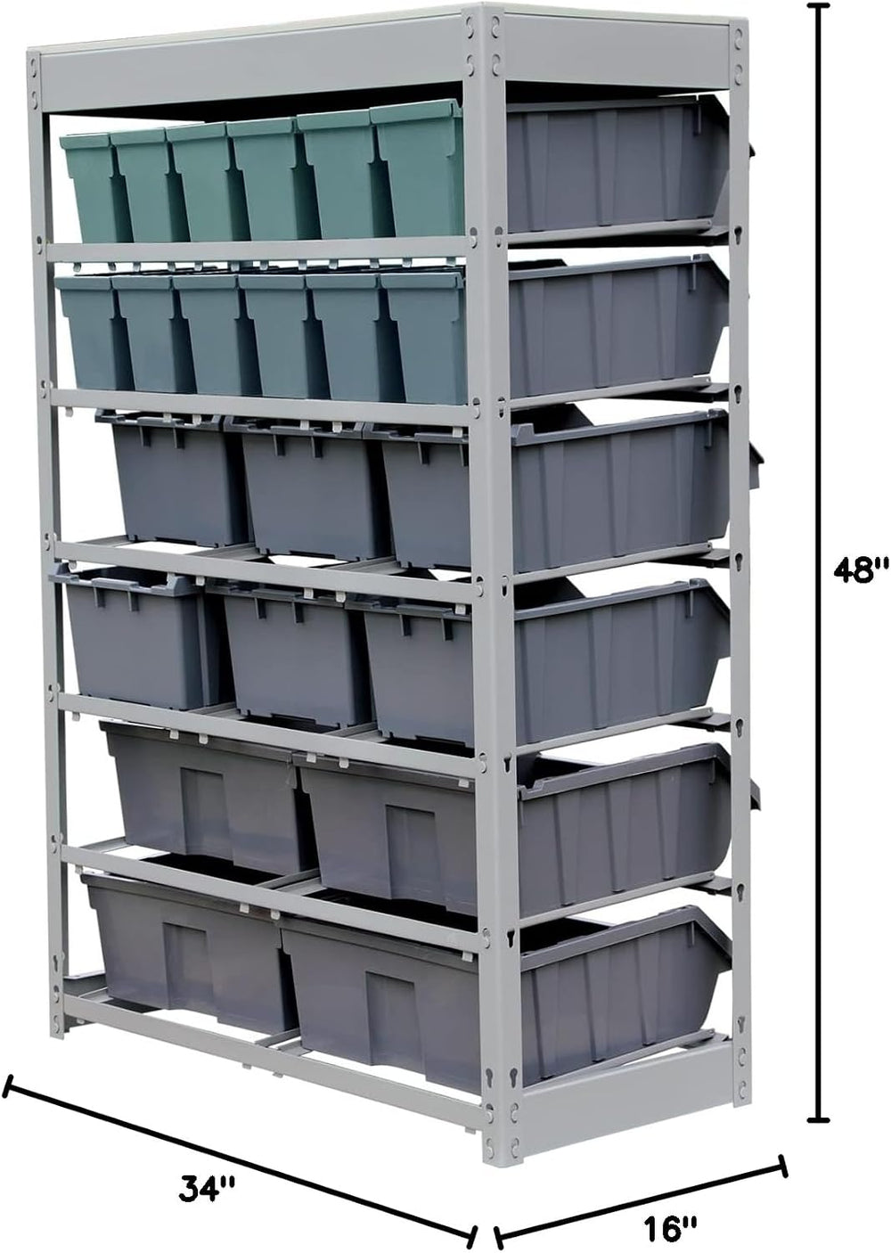 King's Rack Bin Rack Storage System Heavy Duty Steel Rack Organizer Shelv...