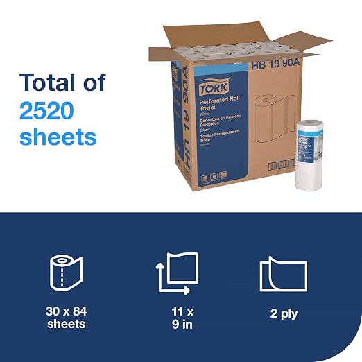Tork HB1990A Perforated Paper Roll Towel - Image 2
