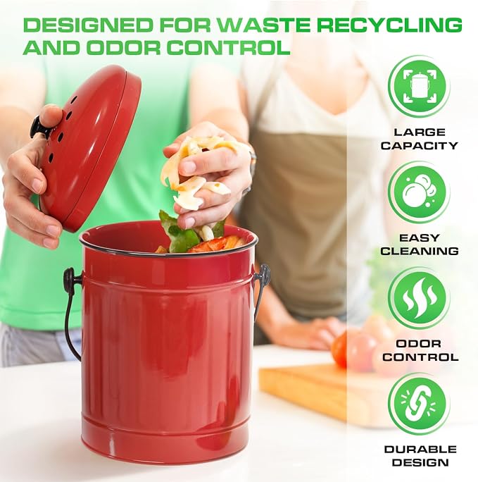Plexon Countertop Compost Bin Kitchen - Image 3