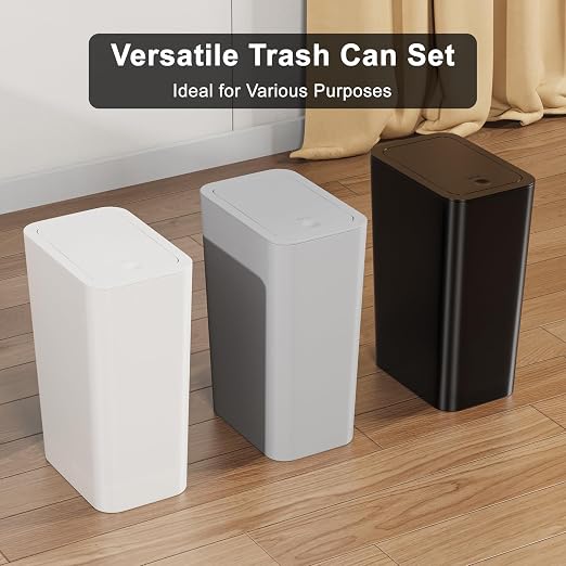N. NETDOT 3 Pack 10L / 2.6 Gallon Small Trash Can - Image 7