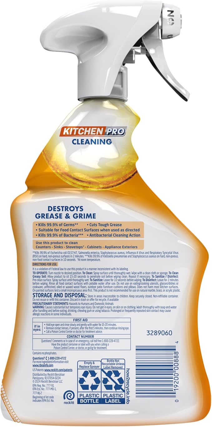 Lysol Pro Kitchen Spray Cleaner and Degreaser, Antibacterial All Purpose - Image 8