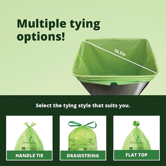 Simply Bio 13 Gallon Compostable Trash Bags Liners - Image 8