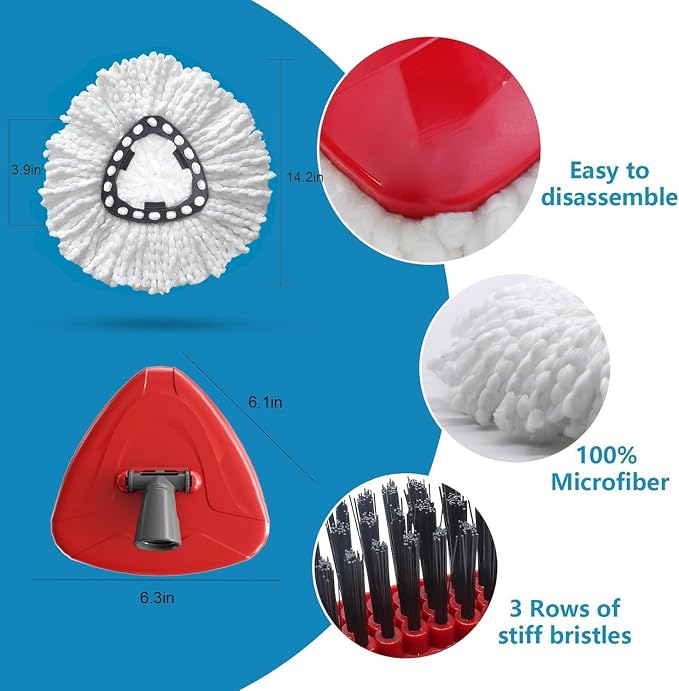 4 Pack Spin Mop Replacement Head Compatible - Image 3