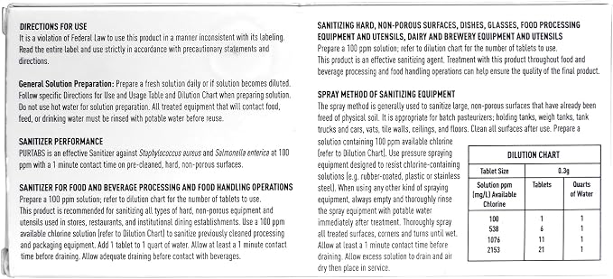 334mg Sanitizer Tablets, NSF D2 Certified, Food Safe, 99.9% Virus & Bacteria - Image 8